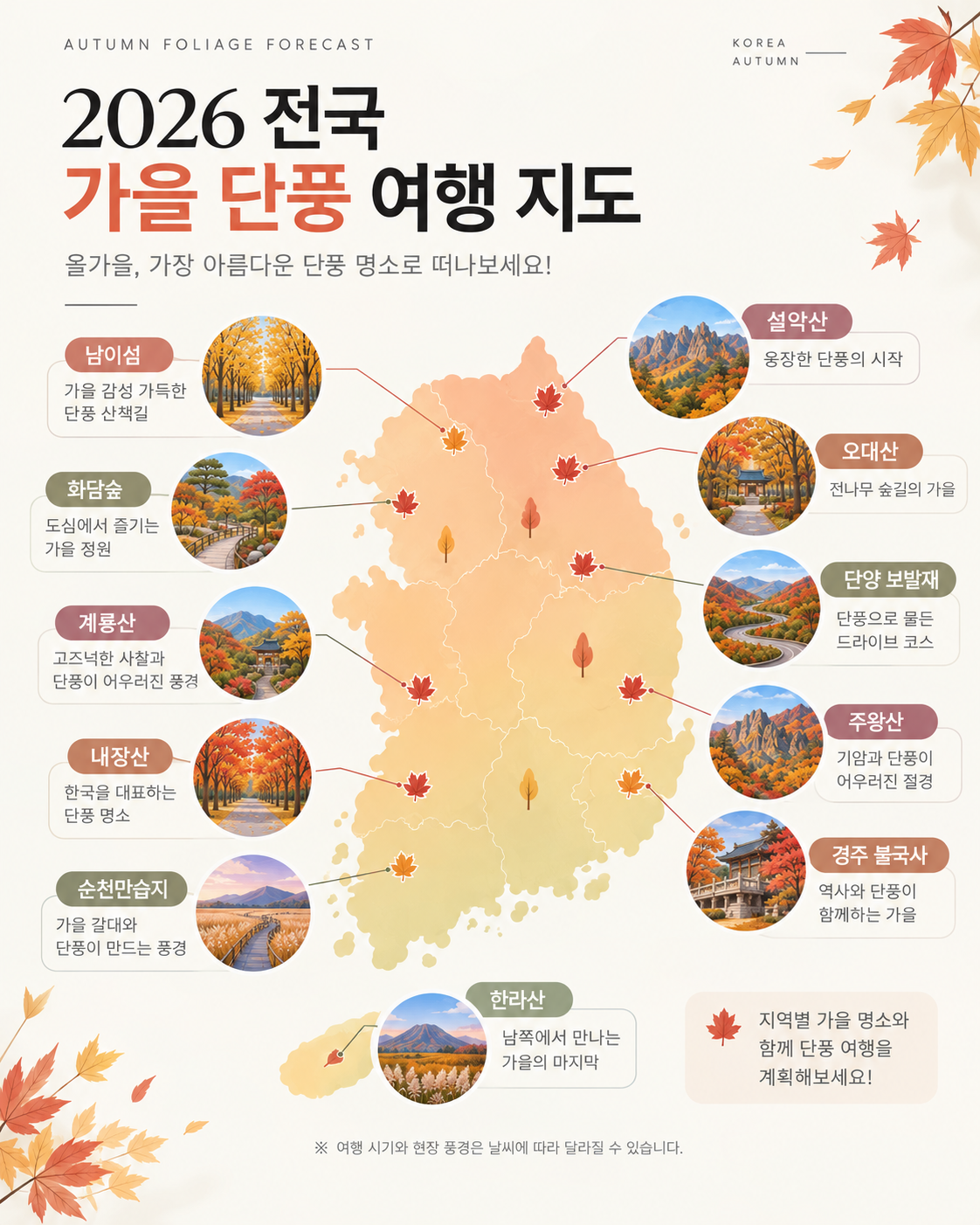 2026 Korea Autumn Foliage Guide: Peak Dates & Top Destinations to Visit